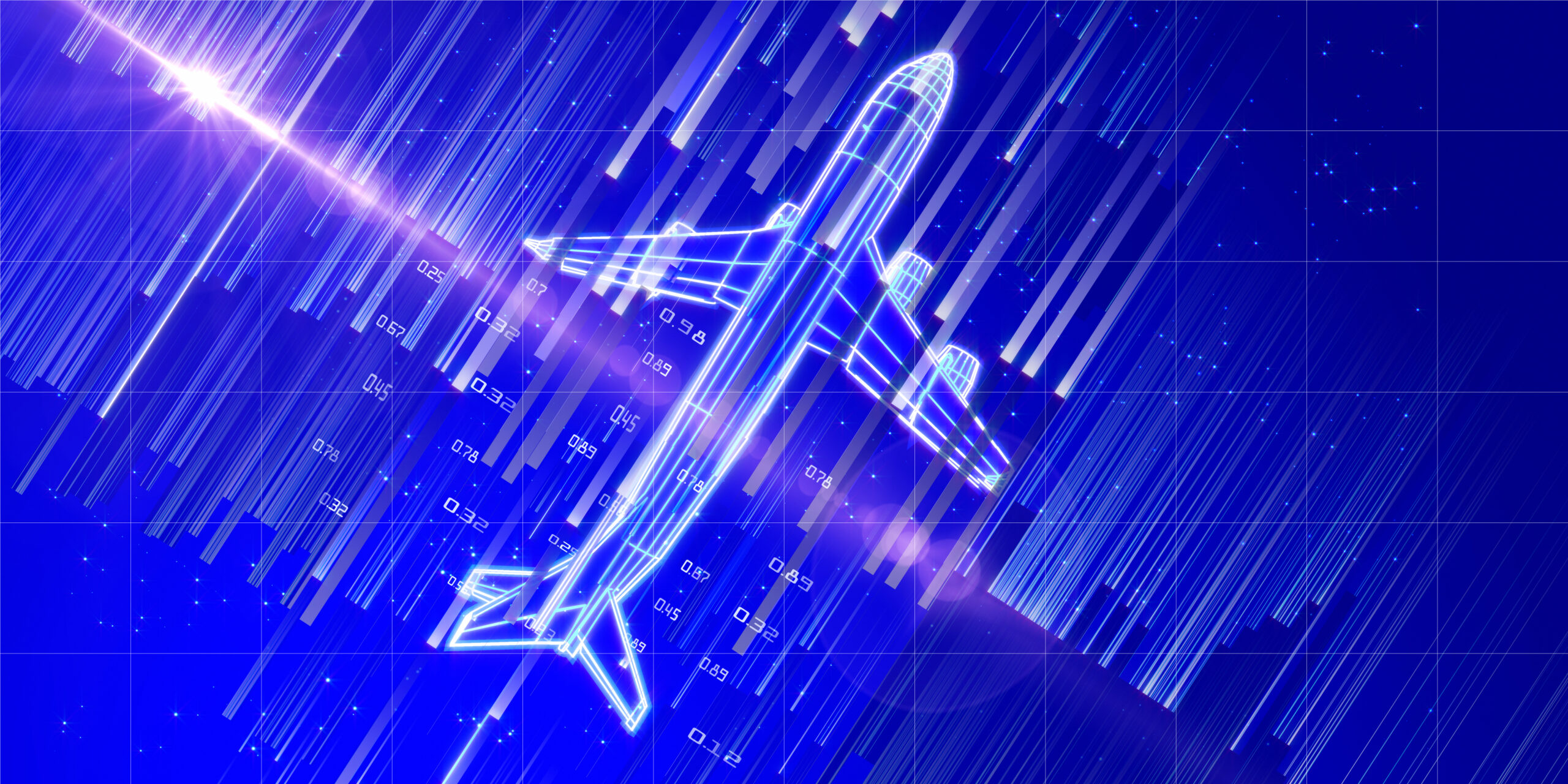 Big,Data.,Abstract,Background,With,Digital,Grid,Mesh,Airplane,And